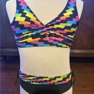 🛍️Colorful Neon Zigzag Bikini Set
